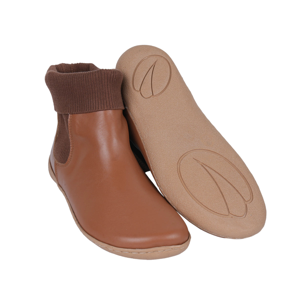 Smooth Barefoot Socks Chelsea Shoes – 6mm Rubber Sole – Tan