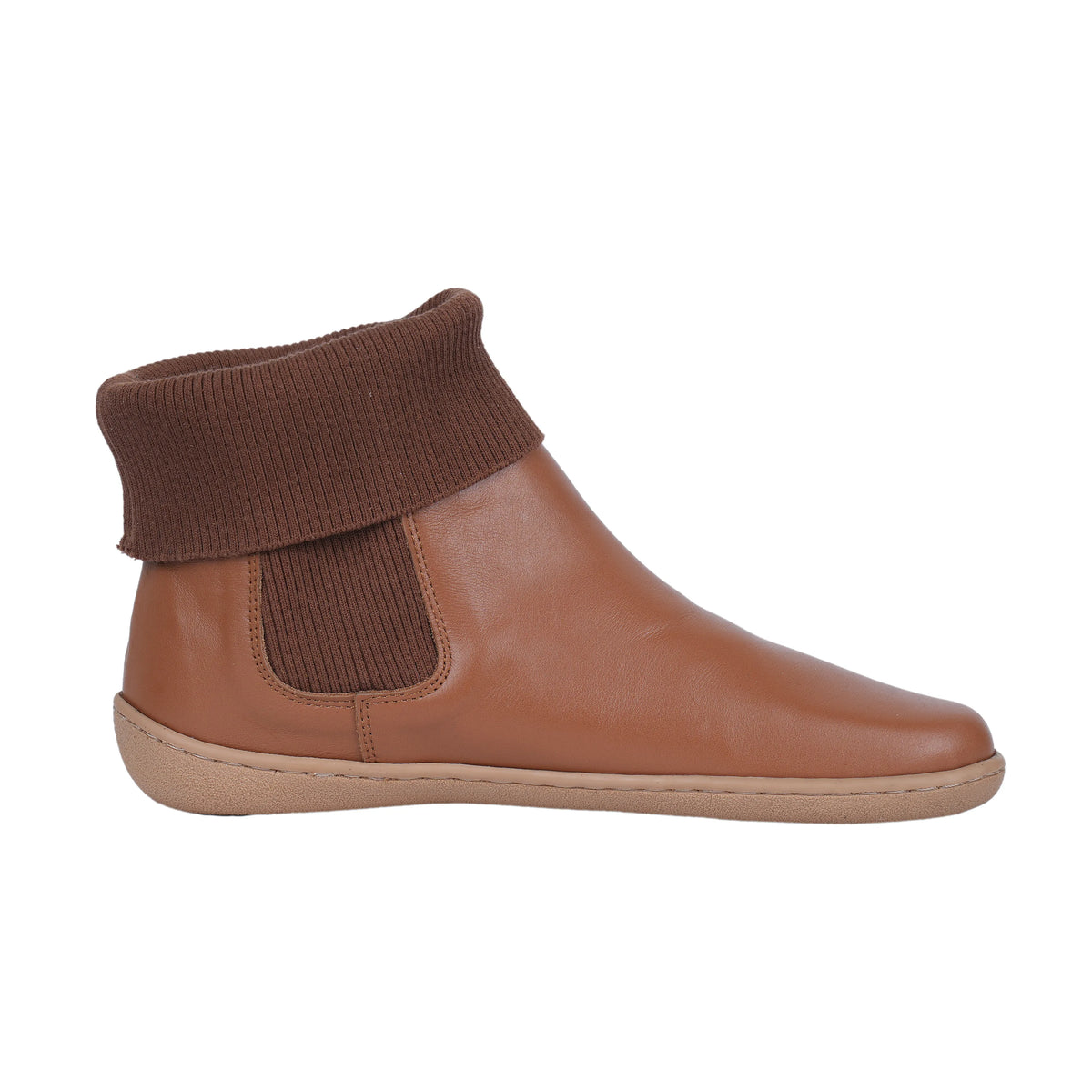 Smooth Barefoot Socks Chelsea Shoes – 6mm Rubber Sole – Tan