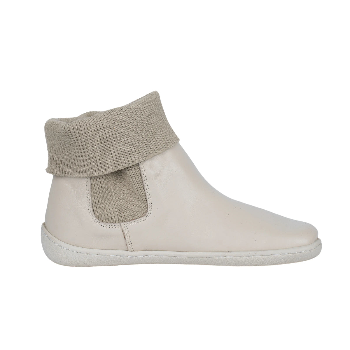 Smooth Barefoot Socks Chelsea Shoes – 6mm Rubber Sole – Cream