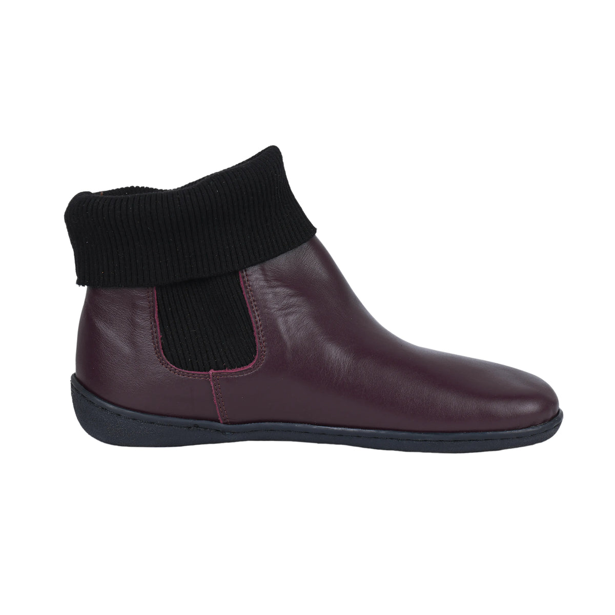 Smooth Barefoot Socks Chelsea Shoes – 6mm Rubber Sole – Burgundy