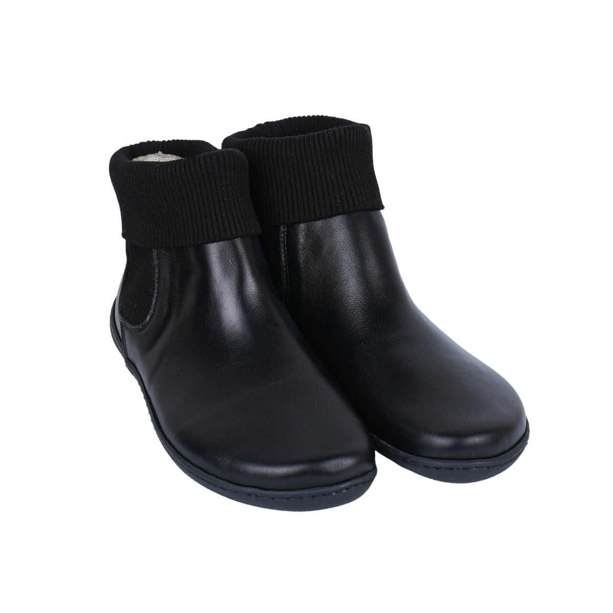 Smooth Barefoot Socks Chelsea Shoes – 6mm Rubber Sole – Black