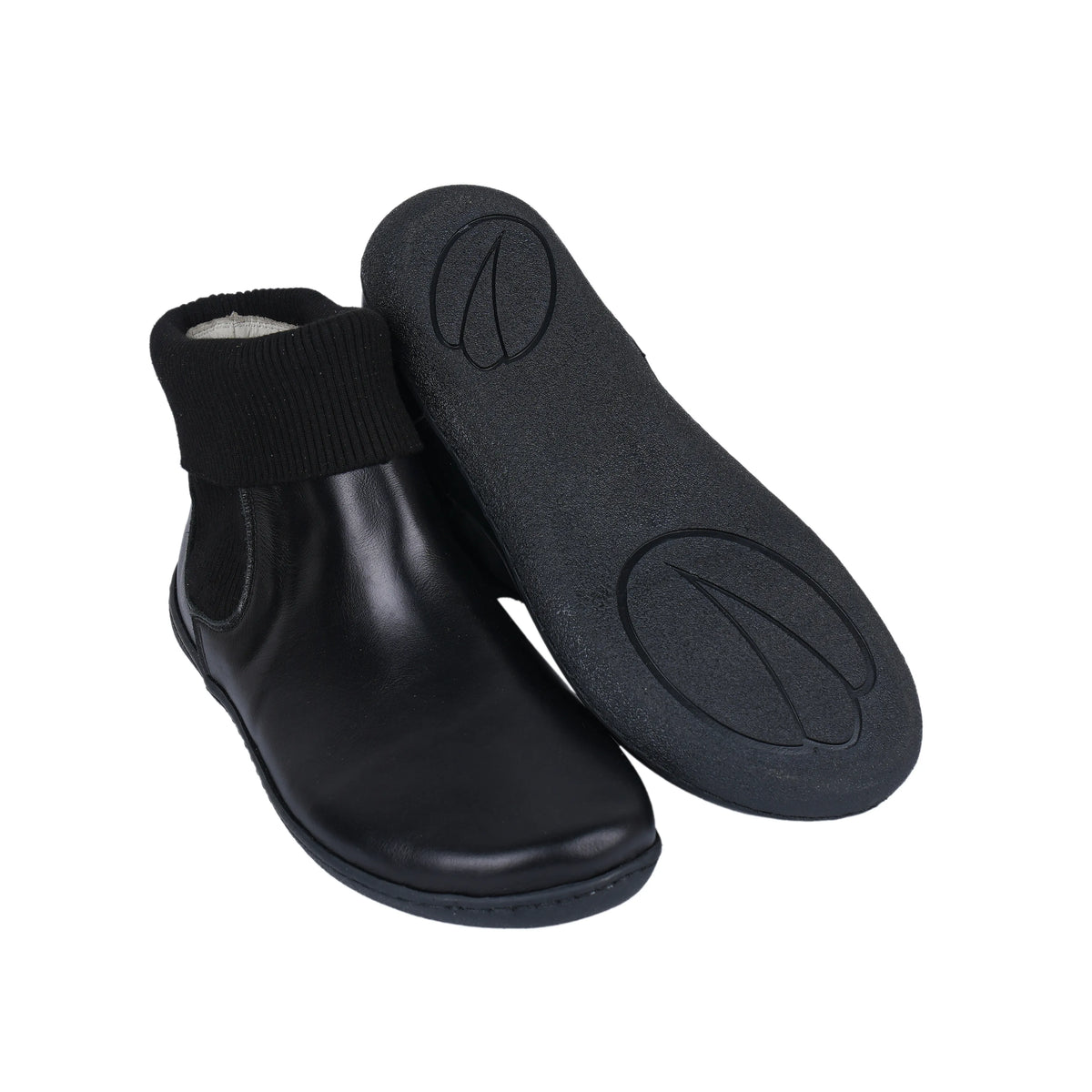 Smooth Barefoot Socks Chelsea Shoes – 6mm Rubber Sole – Black