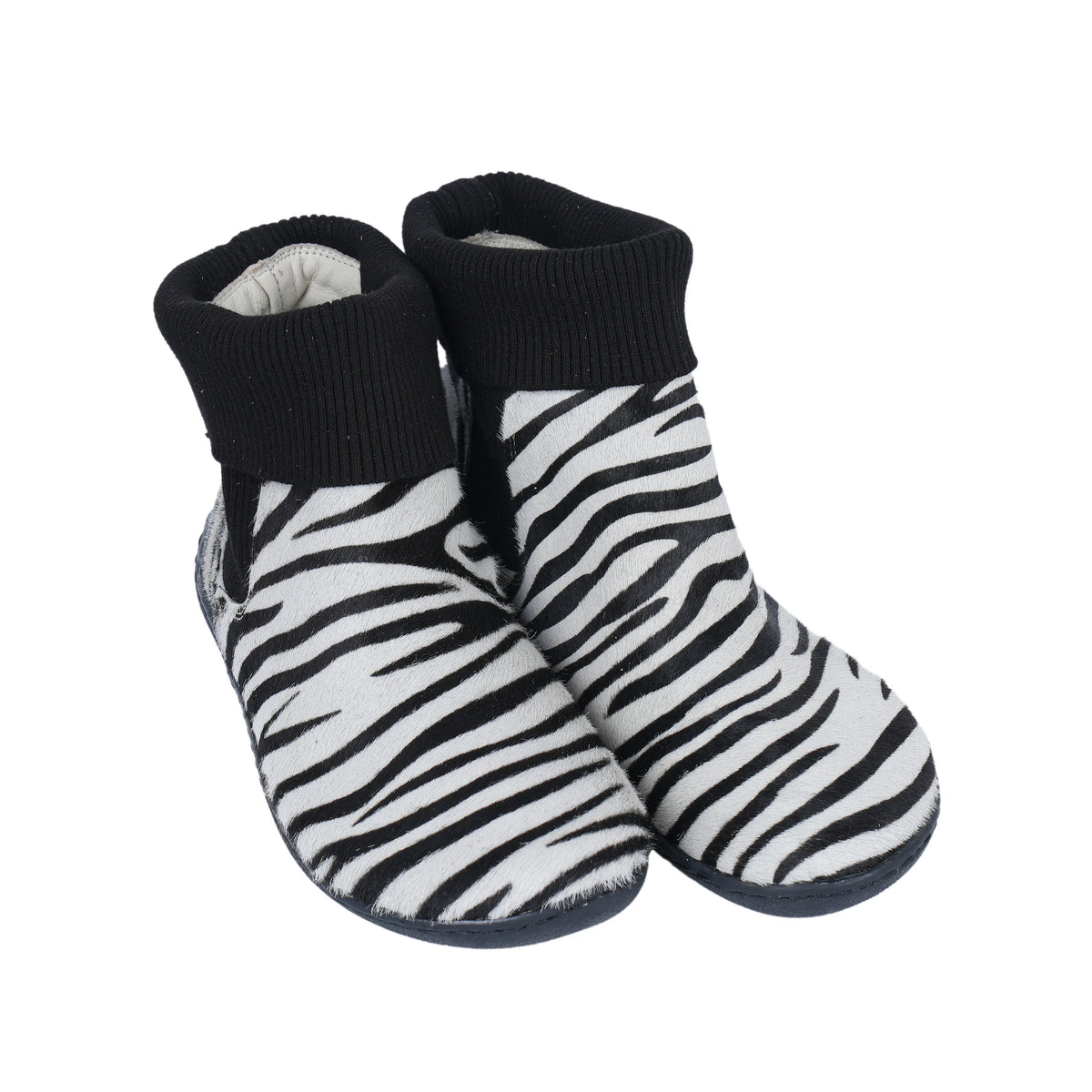 Hair Barefoot Socks Chelsea Shoes – 6mm Rubber Sole – Zebra