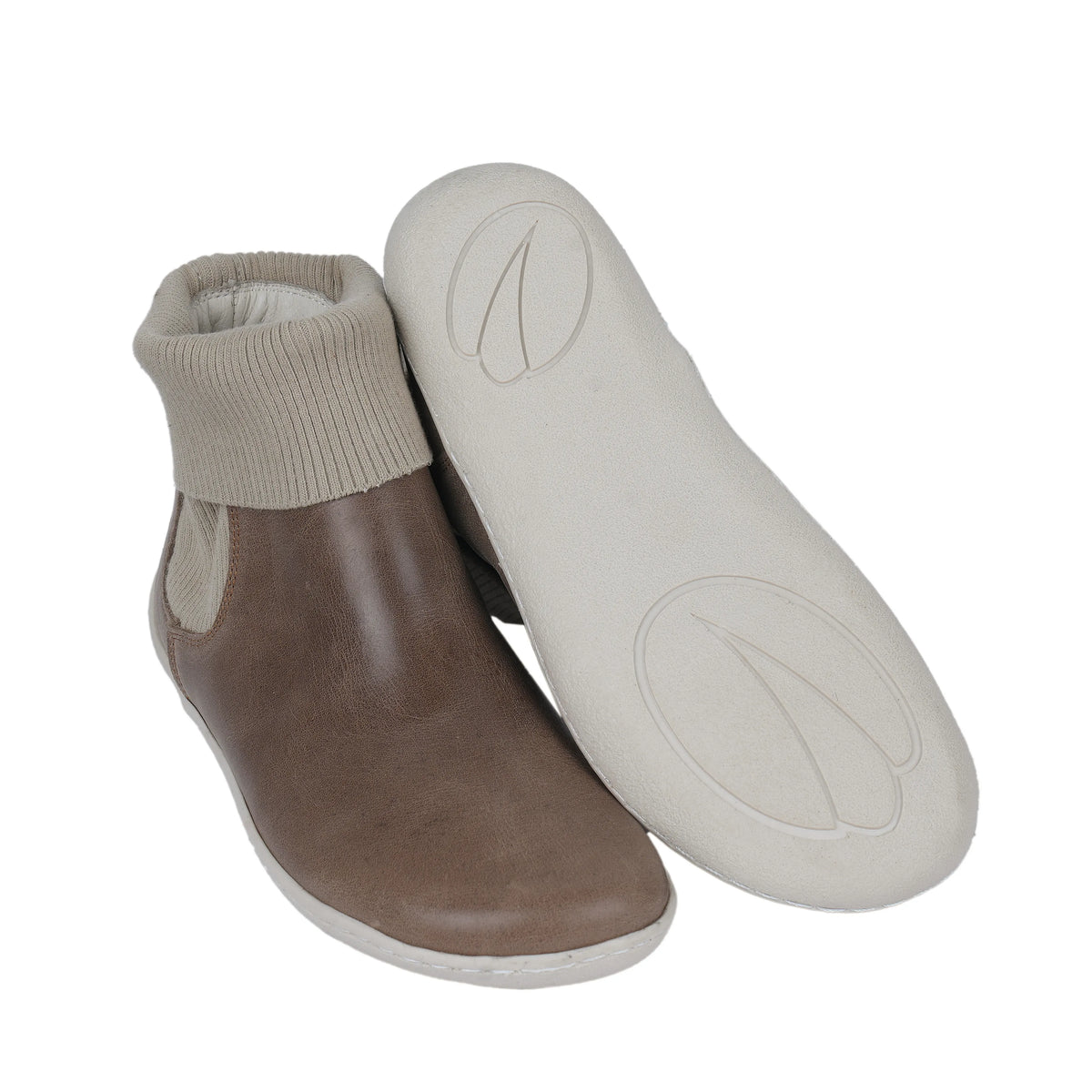Crazy Barefoot Socks Chelsea Shoes – 6mm Rubber Sole – Beige Bizon