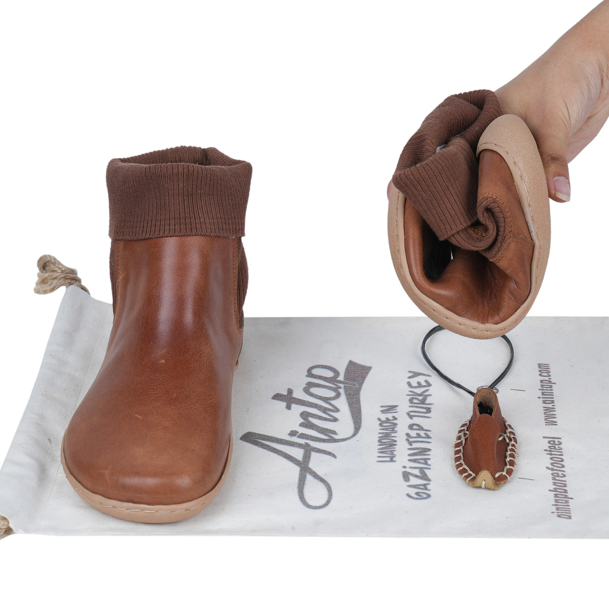 Crazy Barefoot Socks Chelsea Shoes – 6mm Rubber Sole – Brown