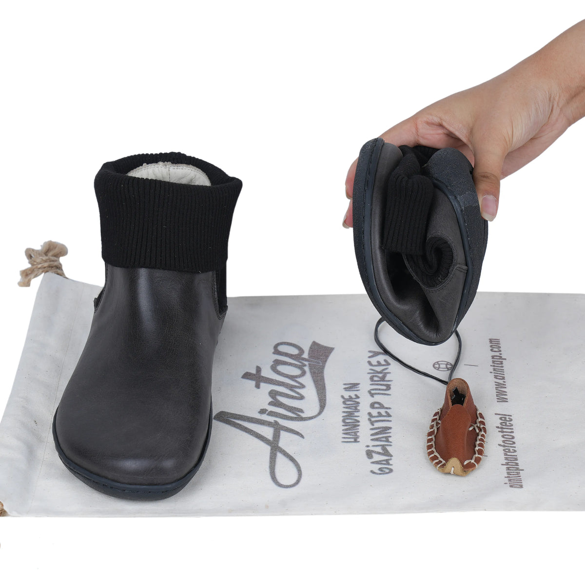 Crazy Barefoot Socks Chelsea Shoes – 6mm Rubber Sole – Black
