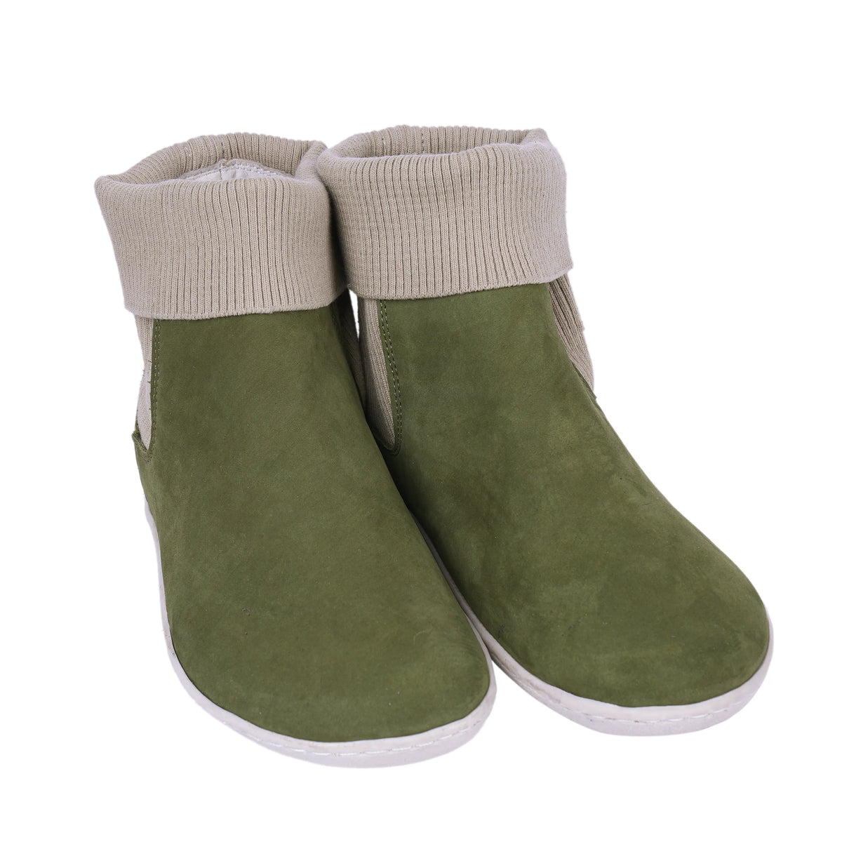 Nubuck Barefoot Socks Chelsea Shoes – 6mm Rubber Sole – Green