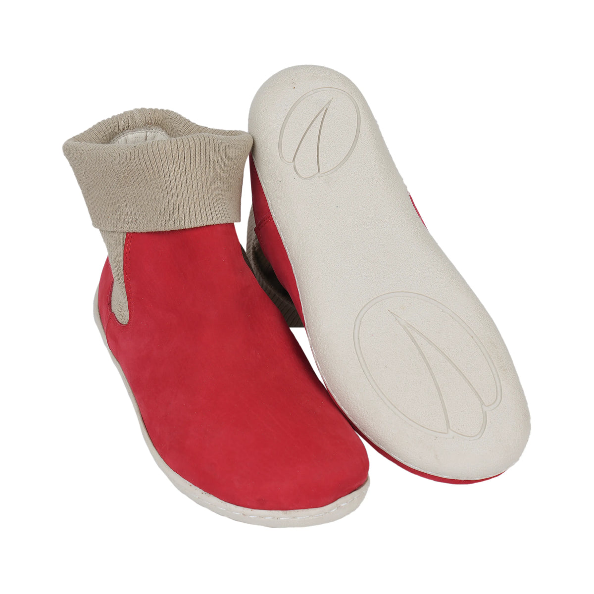 Nubuck Barefoot Socks Chelsea Shoes – 6mm Rubber Sole – Red