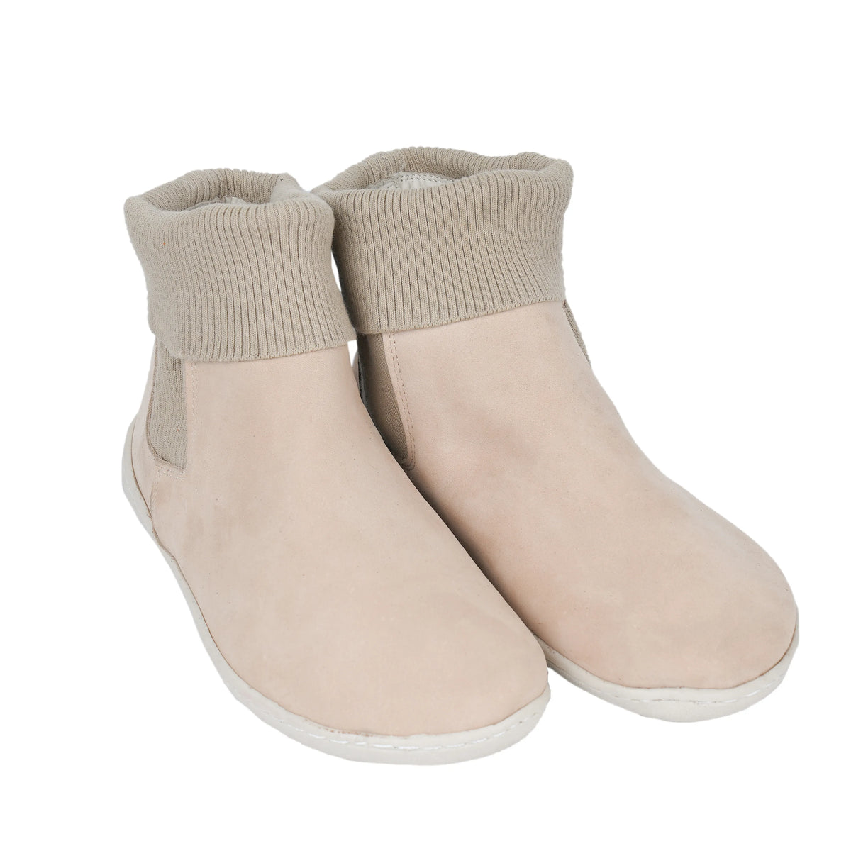 Nubuck Barefoot Socks Chelsea Shoes – 6mm Rubber Sole – Cream