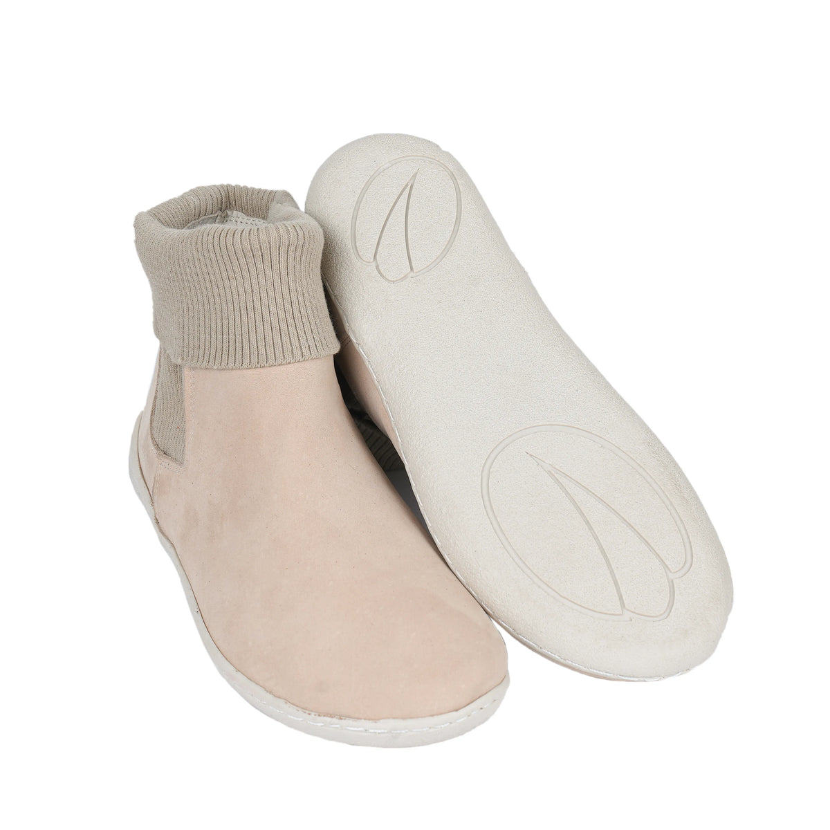 Nubuck Barefoot Socks Chelsea Shoes – 6mm Rubber Sole – Cream