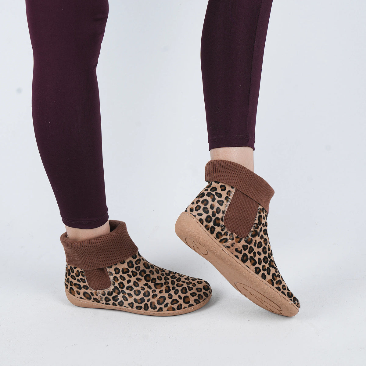 Hair Barefoot Socks Chelsea Shoes – 6mm Rubber Sole – Leopard