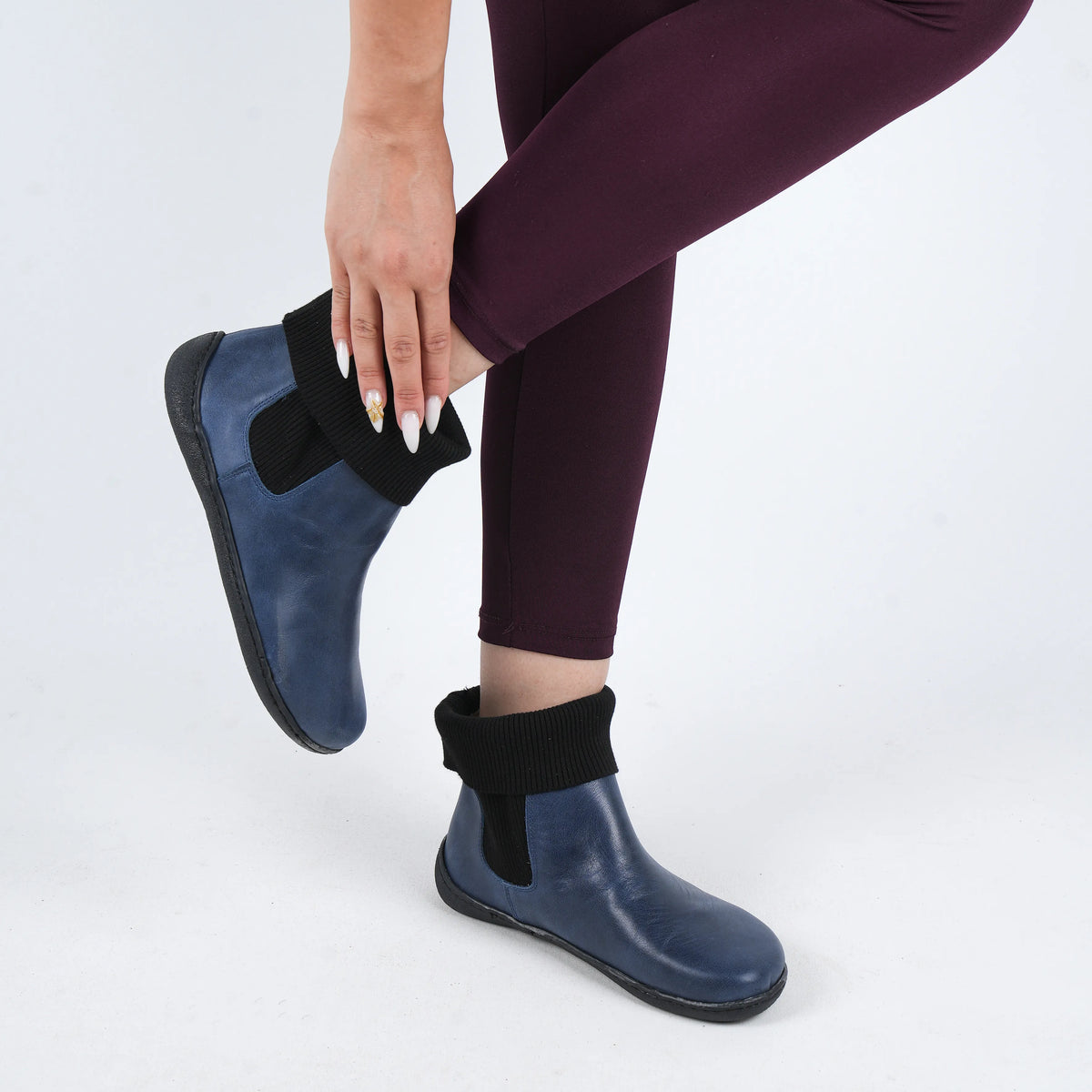 Crazy Barefoot Socks Chelsea Shoes – 6mm Rubber Sole – Navy Blue