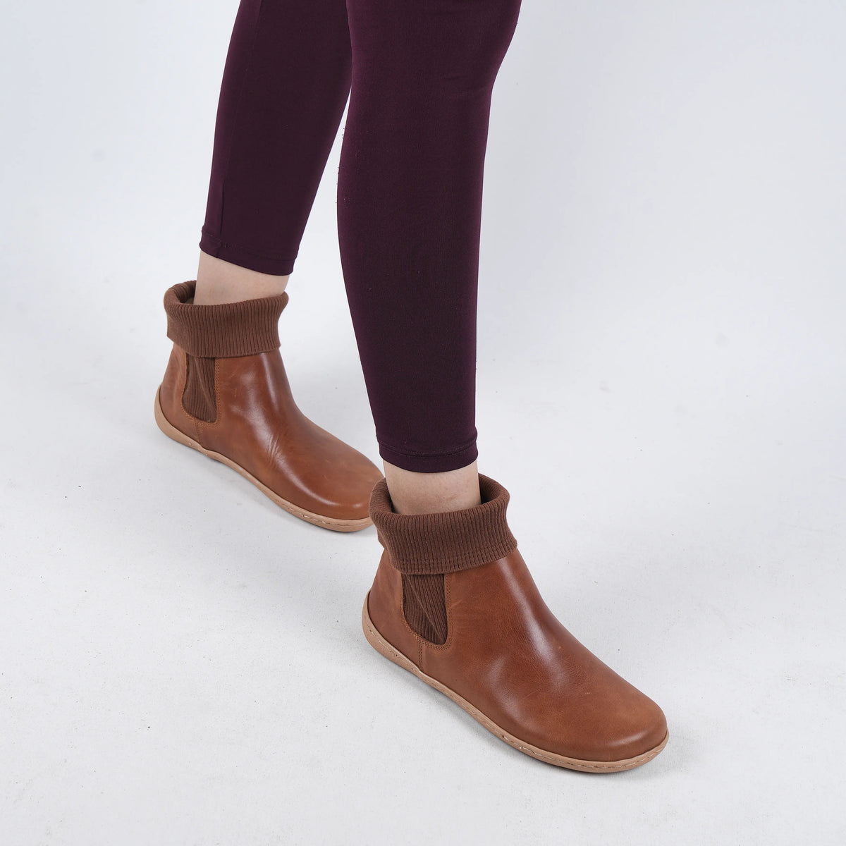 Crazy Barefoot Socks Chelsea Shoes – 6mm Rubber Sole – Brown