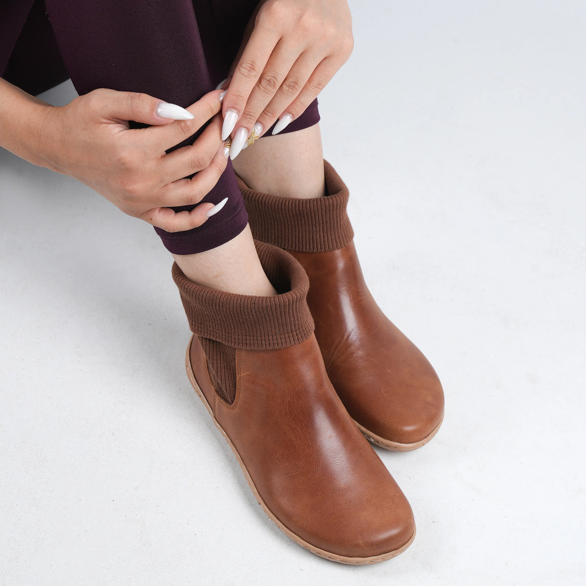 Crazy Barefoot Socks Chelsea Shoes – 6mm Rubber Sole – Brown