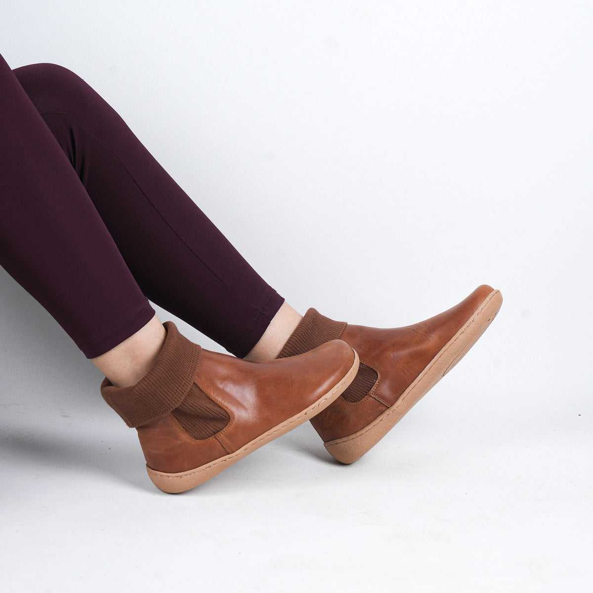 Crazy Barefoot Socks Chelsea Shoes – 6mm Rubber Sole – Brown