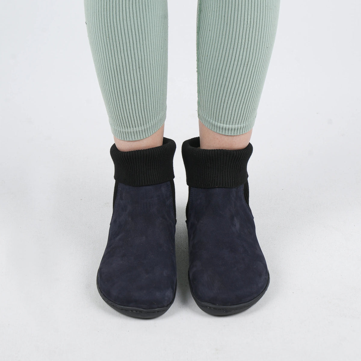 Nubuck Barefoot Socks Chelsea Shoes – 6mm Rubber Sole – Navy Blue