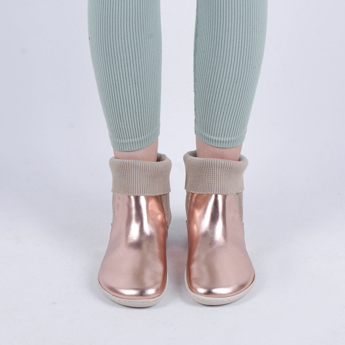 Bright Barefoot Socks Chelsea Shoes – 6mm Rubber Sole – Rose Gold