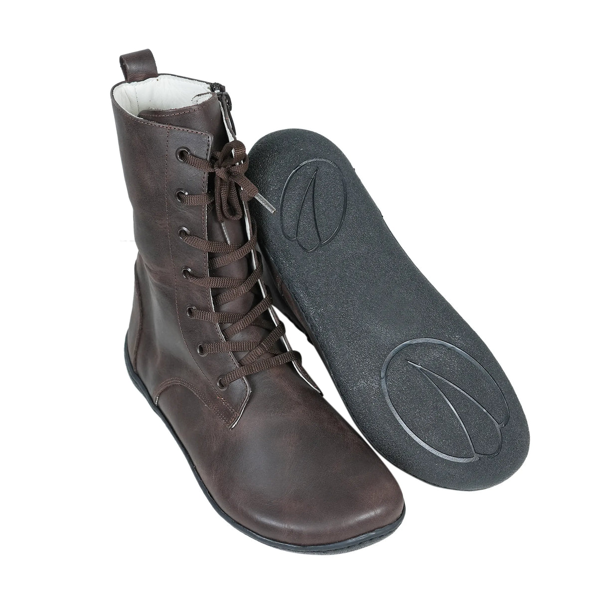 Crazy Barefoot Long Boots Shoes – 6mm Rubber Sole – Dark Brown