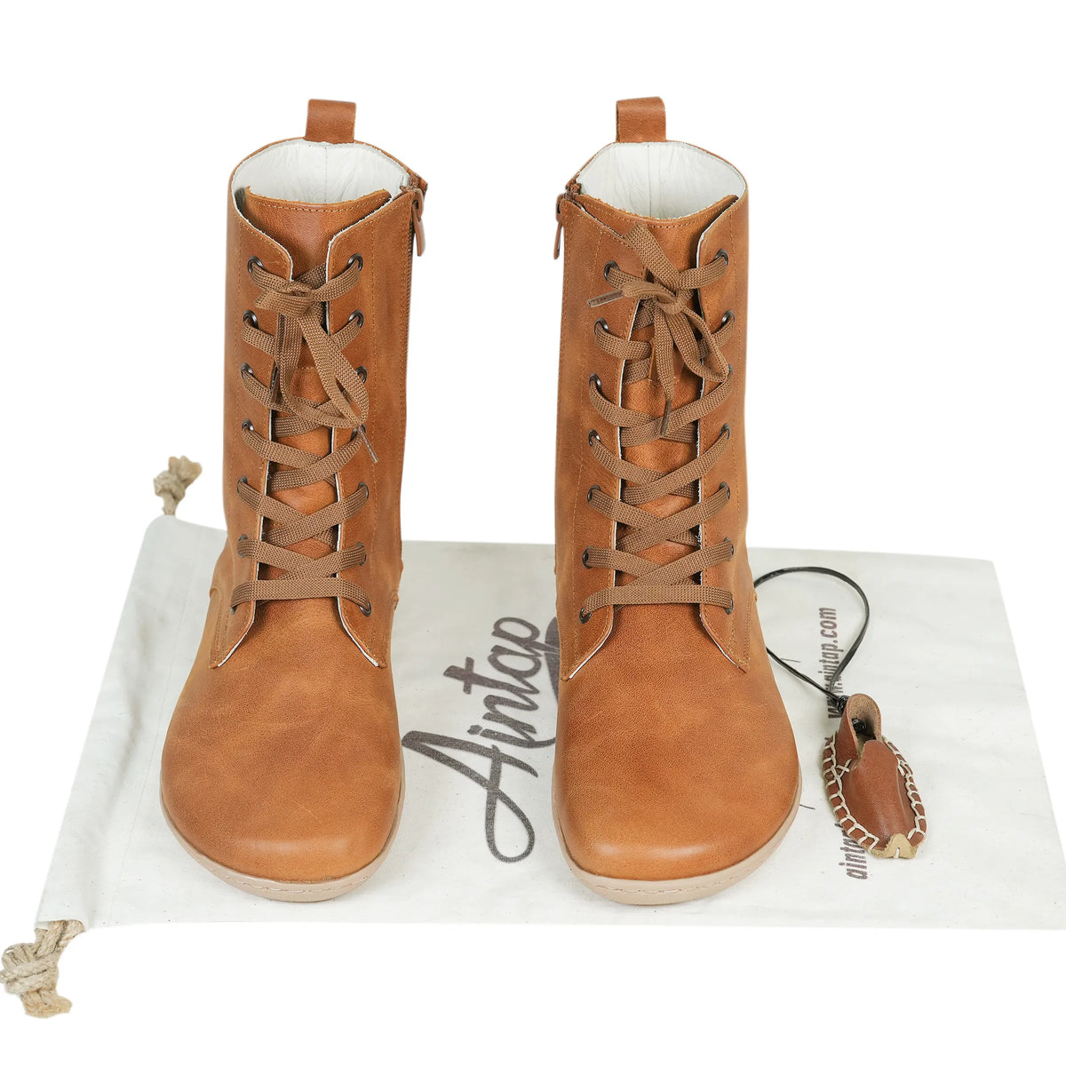 Crazy Barefoot Long Boots Shoes – 6mm Rubber Sole – Honey Camel