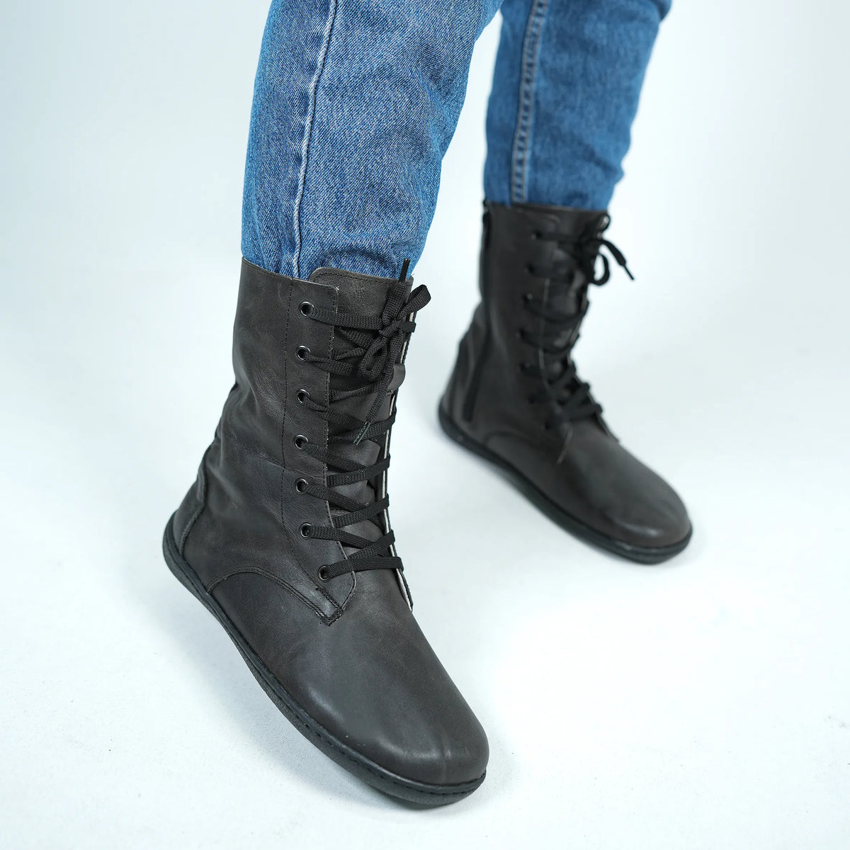 Crazy Barefoot Long Boots Shoes – 6mm Rubber Sole – Black