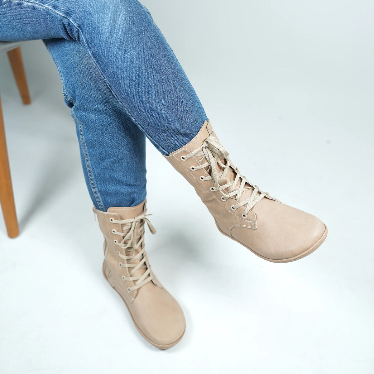 Crazy Barefoot Long Boots Shoes – 6mm Rubber Sole – Undyed Crust