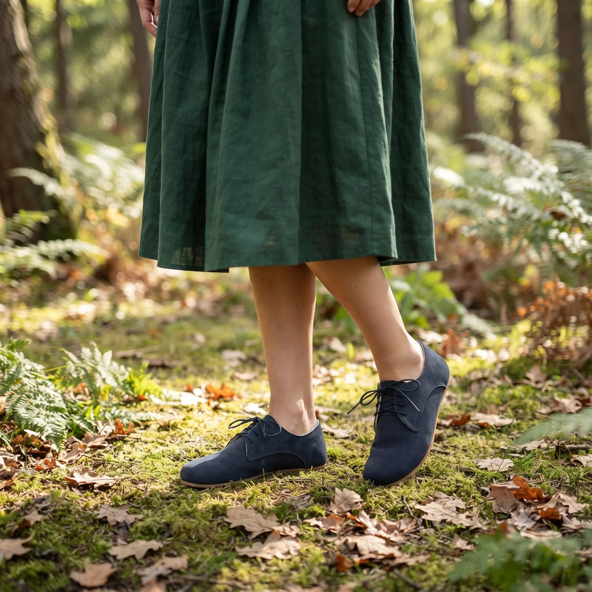 Nubuck Barefoot Oxford Shoes – Rubber Sole – Jeans