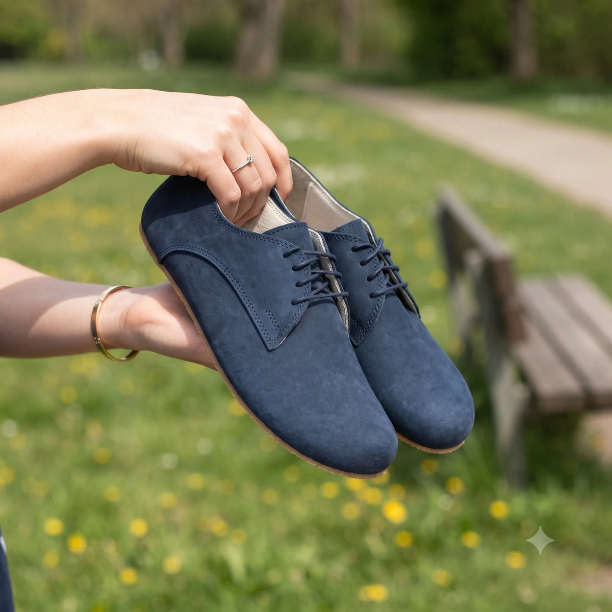 Nubuck Barefoot Oxford Shoes – Rubber Sole – Jeans
