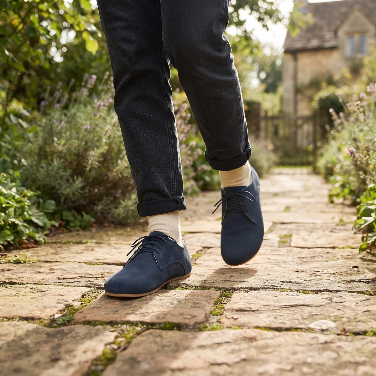 Nubuck Barefoot Oxford Shoes – Rubber Sole – Jeans