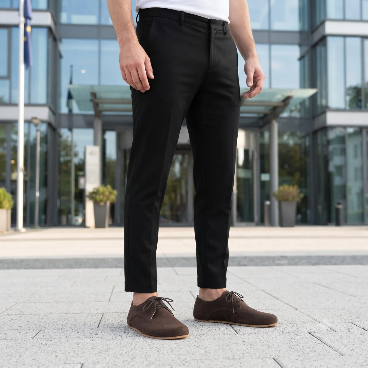 Nubuck Barefoot Oxford Shoes – Rubber Sole – Brown