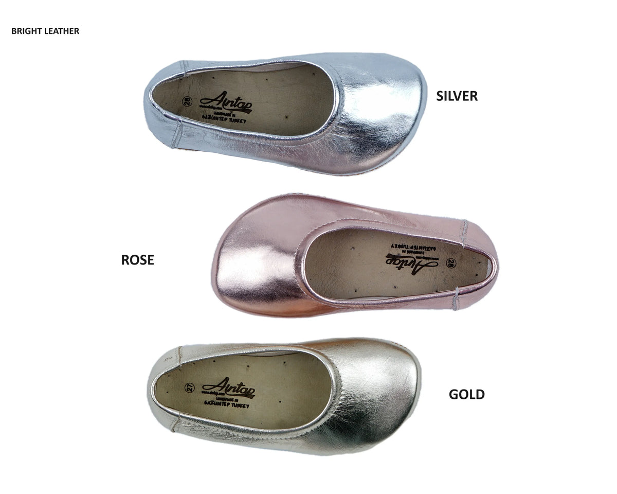 Bright Barefoot Ballet Shoes – Rubber Sole – Gold