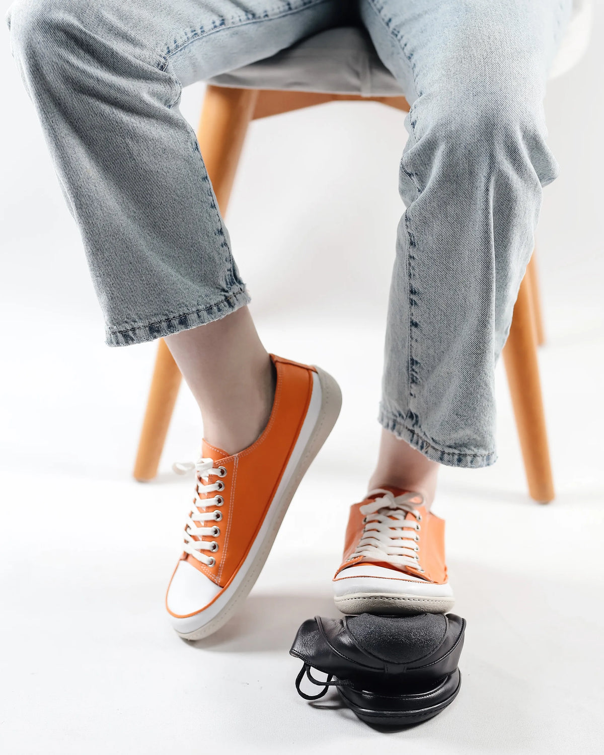 Smooth Barefoot Converse Shoes – 6mm Rubber Sole – Orange