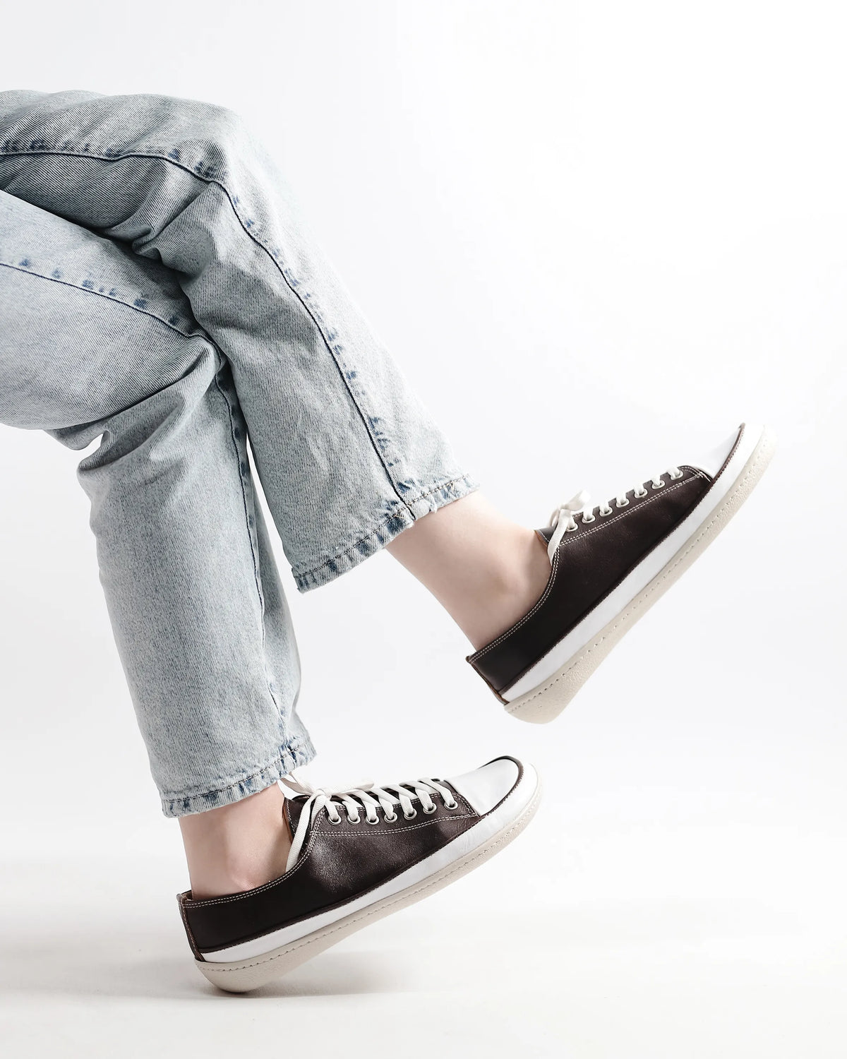 Smooth Barefoot Converse Shoes – 6mm Rubber Sole – Dark Brown