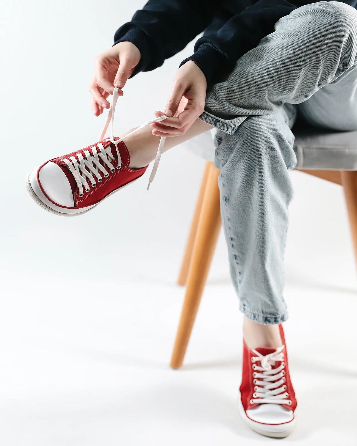 Nubuck Barefoot Converse Shoes – 6mm Rubber Sole – Red