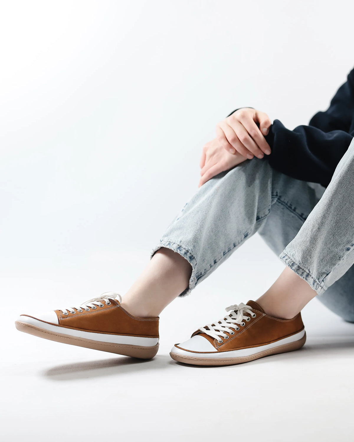 Nubuck Barefoot Converse Shoes – 6mm Rubber Sole – Tan