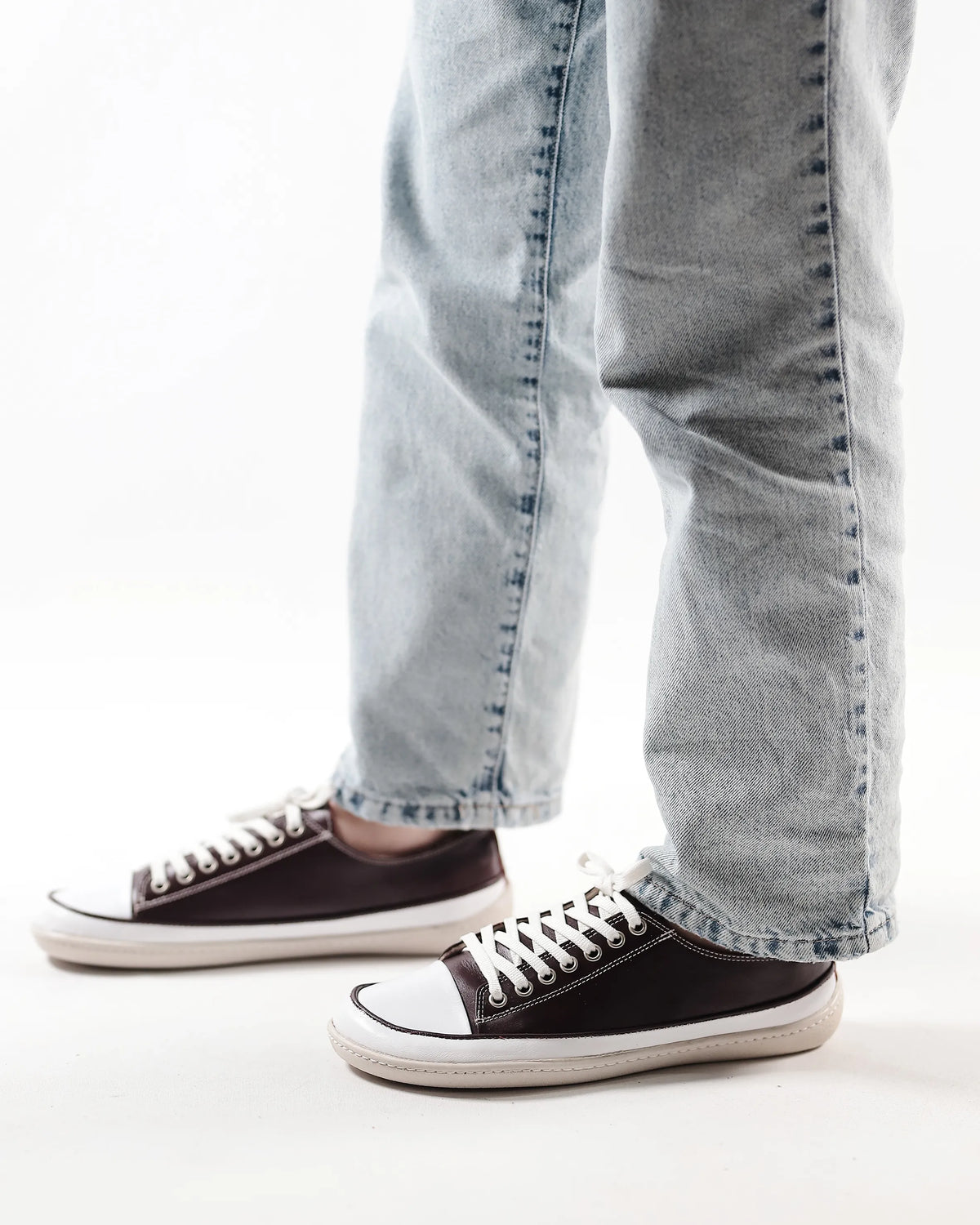 Smooth Barefoot Converse Shoes – 6mm Rubber Sole – Dark Brown