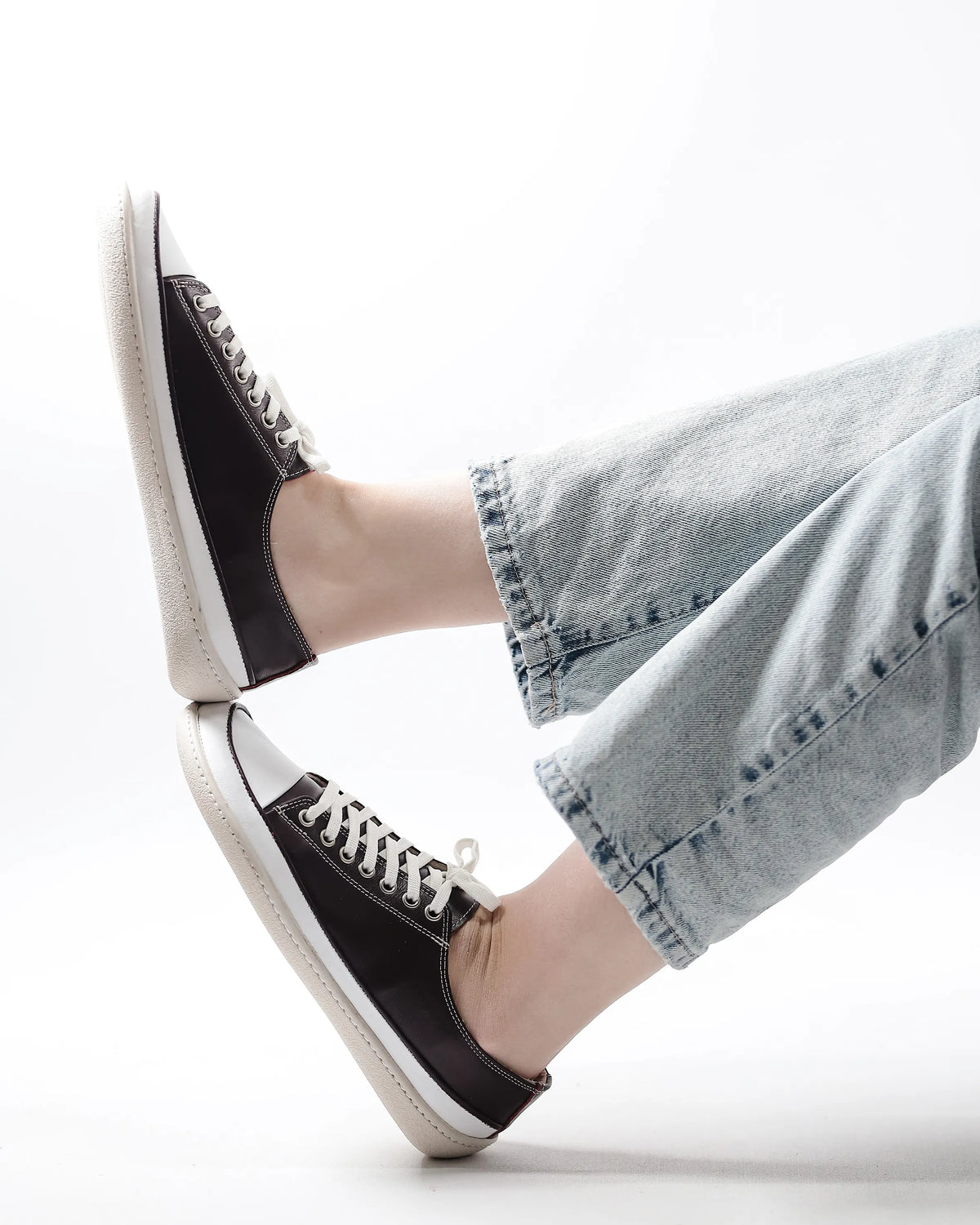Smooth Barefoot Converse Shoes – 6mm Rubber Sole – Dark Brown