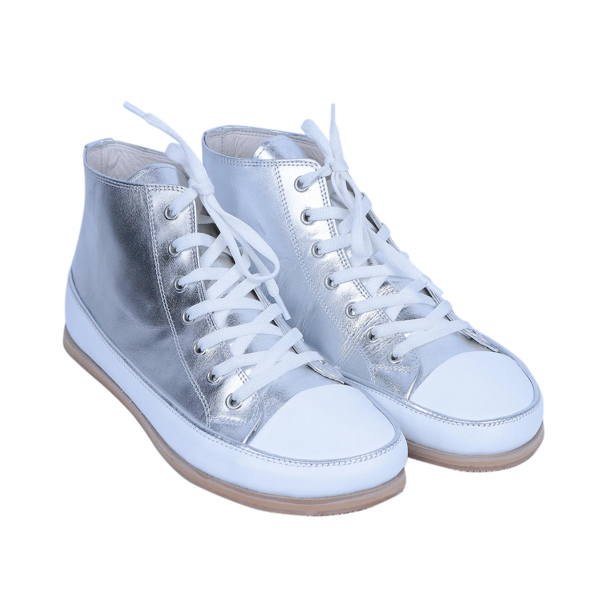 Bright Barefoot Long Boots Converse Shoes – Eva Outsole – Silver