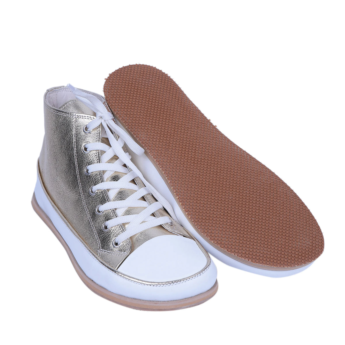 Bright Barefoot Long Boots Converse Shoes – Eva Outsole – Gold