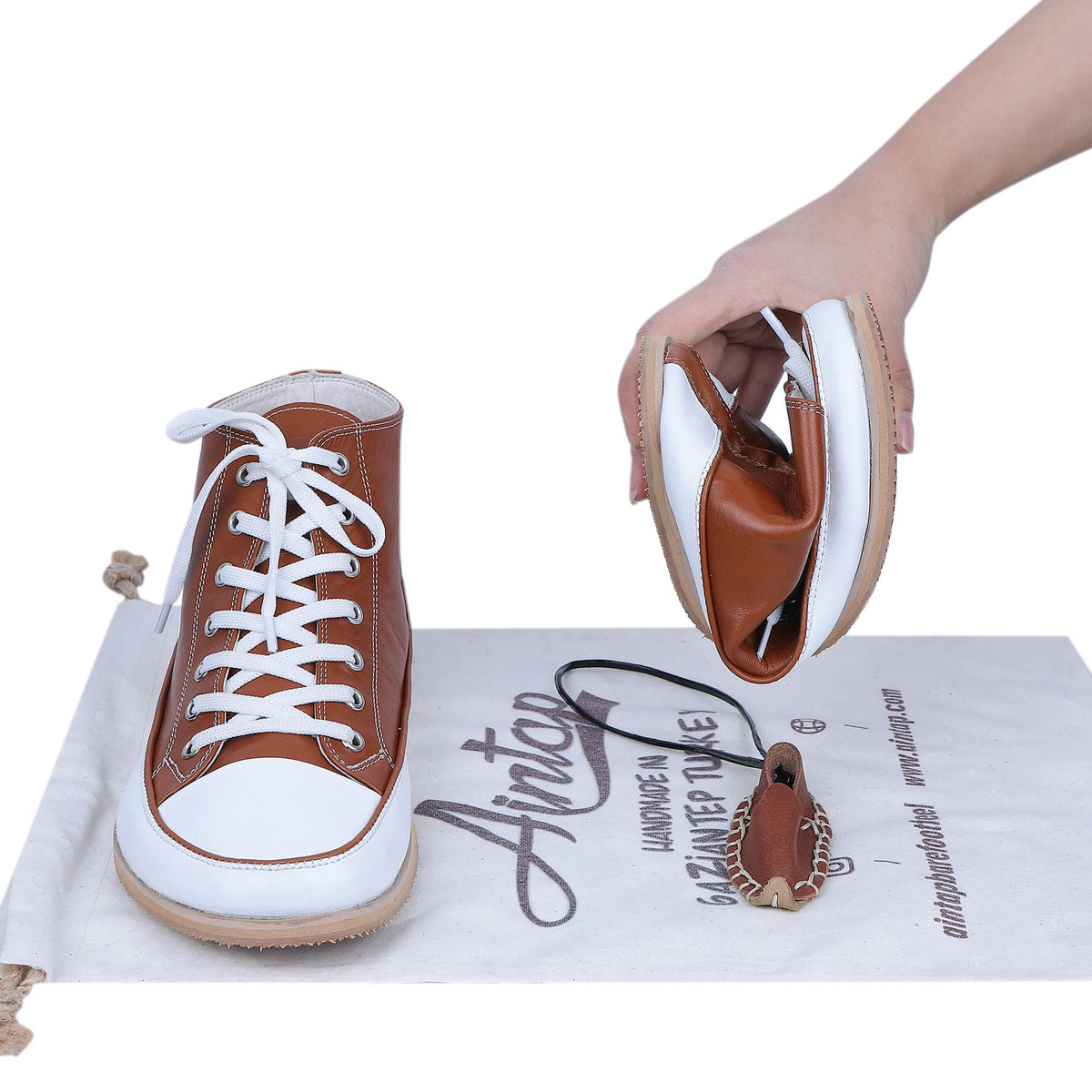 Smooth Barefoot Long Boots Converse Shoes – Eva Outsole – Tan