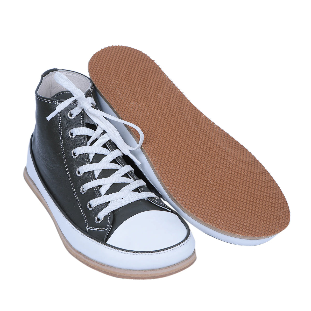 Smooth Barefoot Long Boots Converse Shoes – Eva Outsole – Olive Green