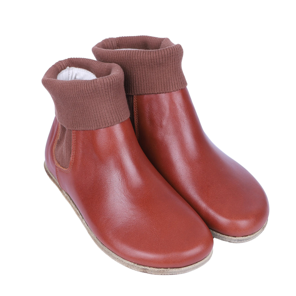 Smooth Barefoot Socks Chelsea Shoes – Classic Sole — Leather Sole – Brown