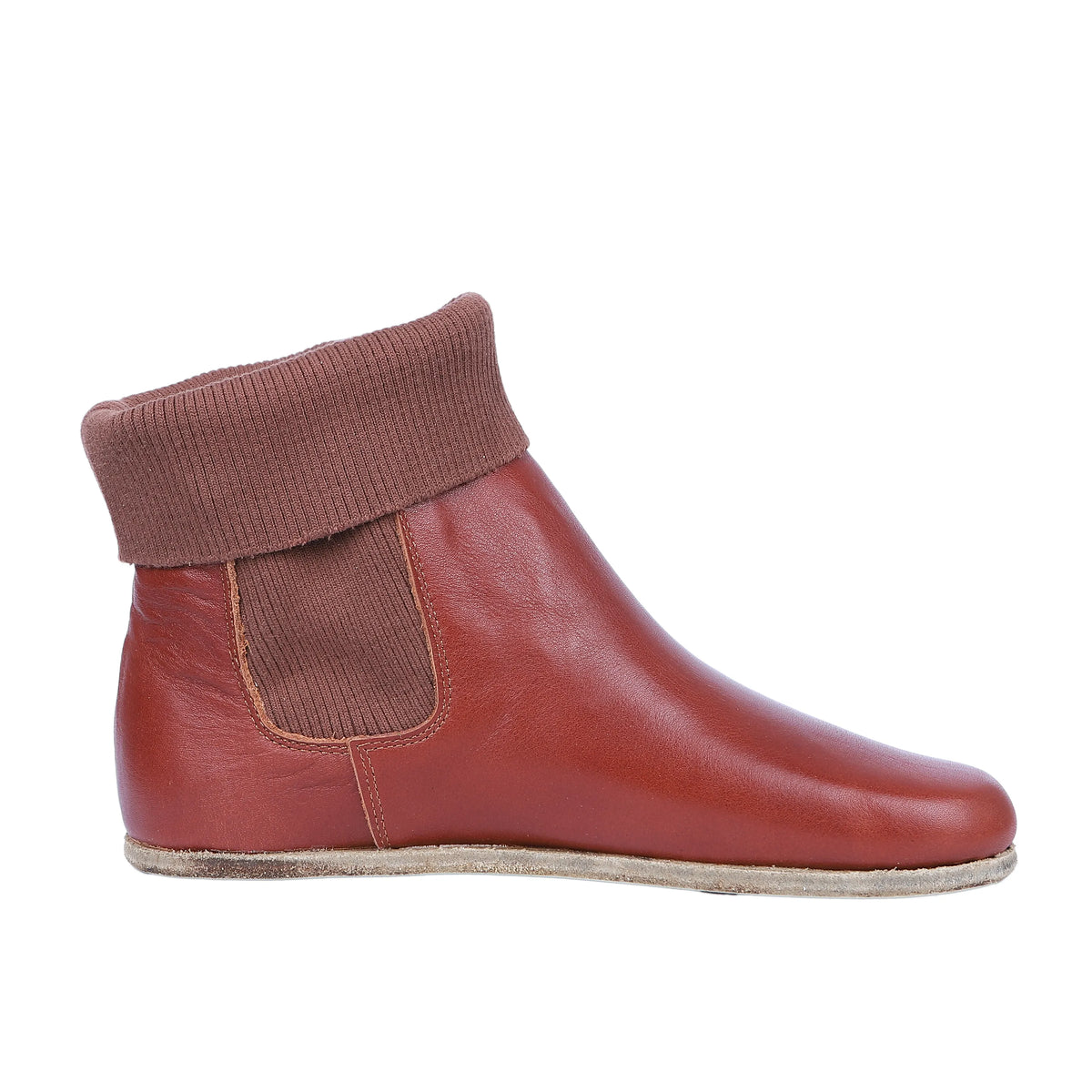 Smooth Barefoot Socks Chelsea Shoes – Classic Sole — Leather Sole – Brown