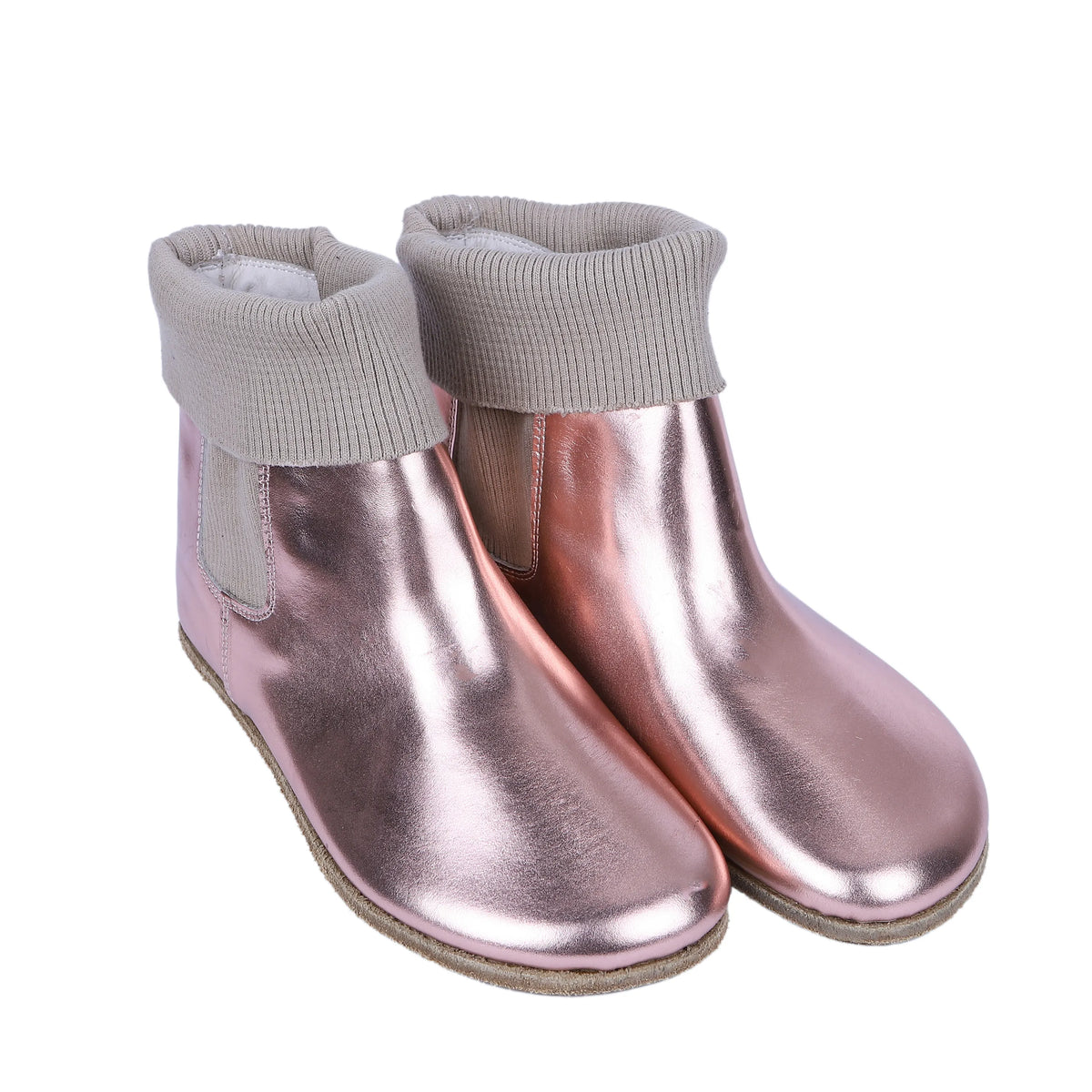 Bright Barefoot Socks Chelsea Shoes – Classic Sole — Leather Sole – Rose Gold