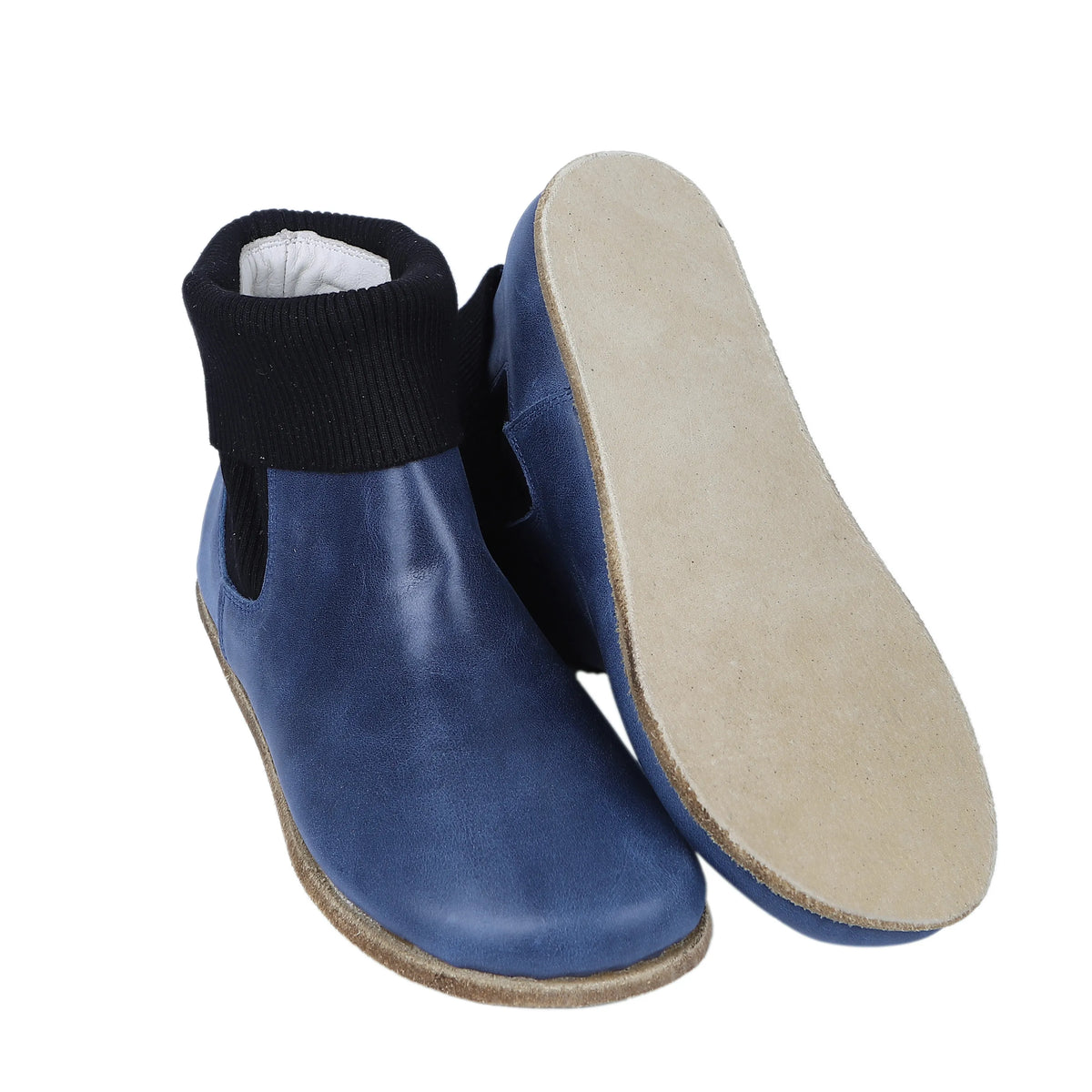 Crazy Barefoot Socks Chelsea Shoes – Classic Sole — Leather Sole – Navy Blue