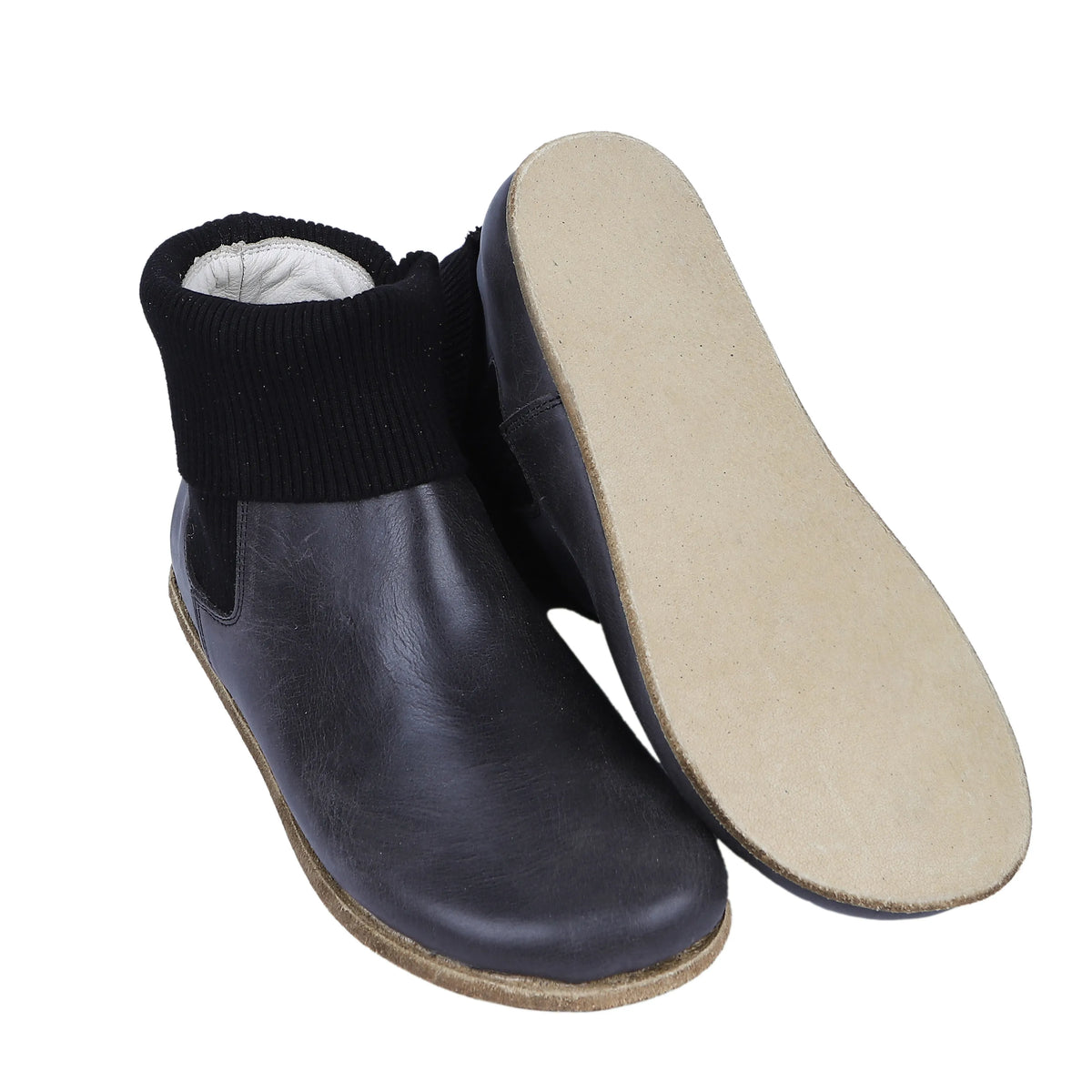 Crazy Barefoot Socks Chelsea Shoes – Classic Sole — Leather Sole – Black
