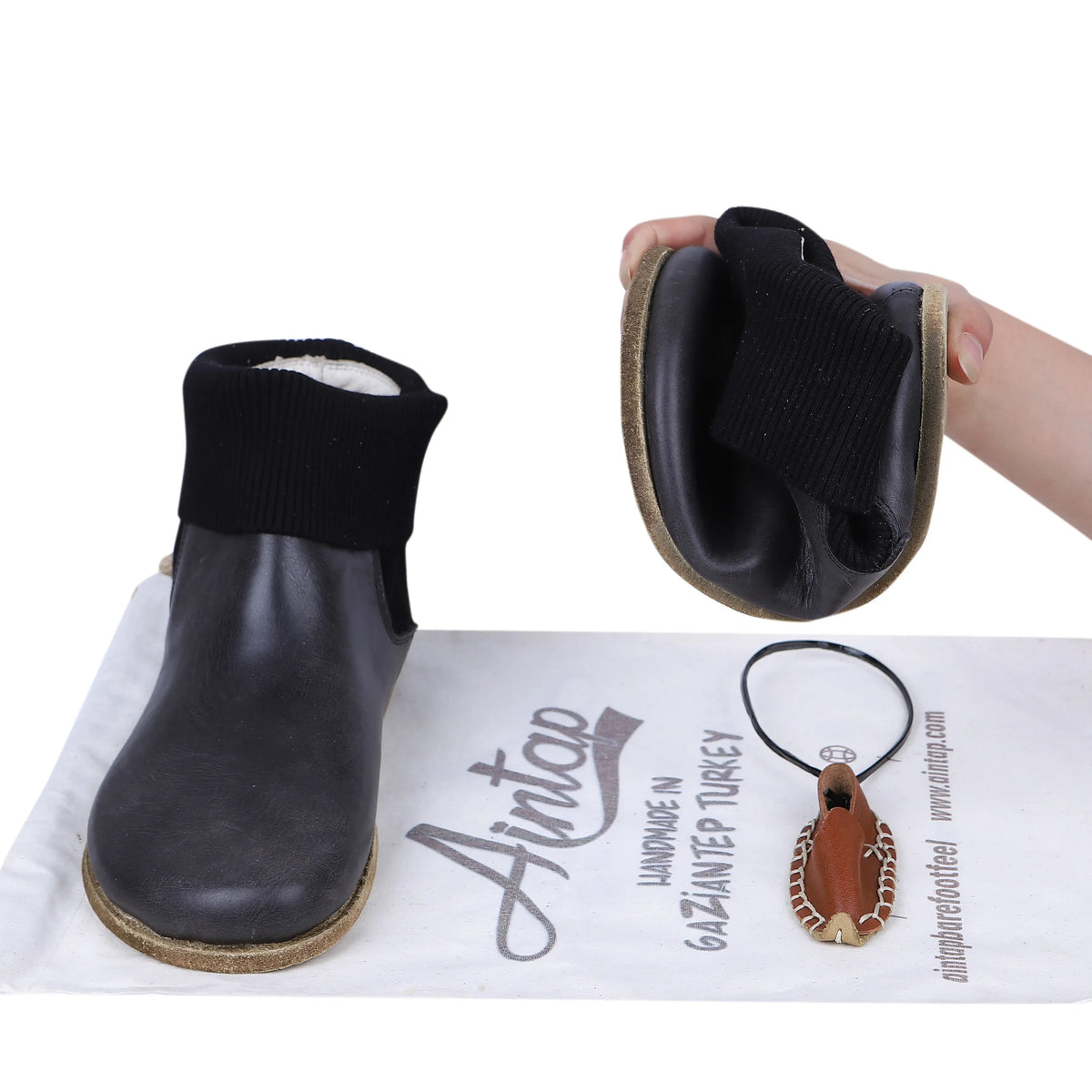 Crazy Barefoot Socks Chelsea Shoes – Classic Sole — Leather Sole – Black