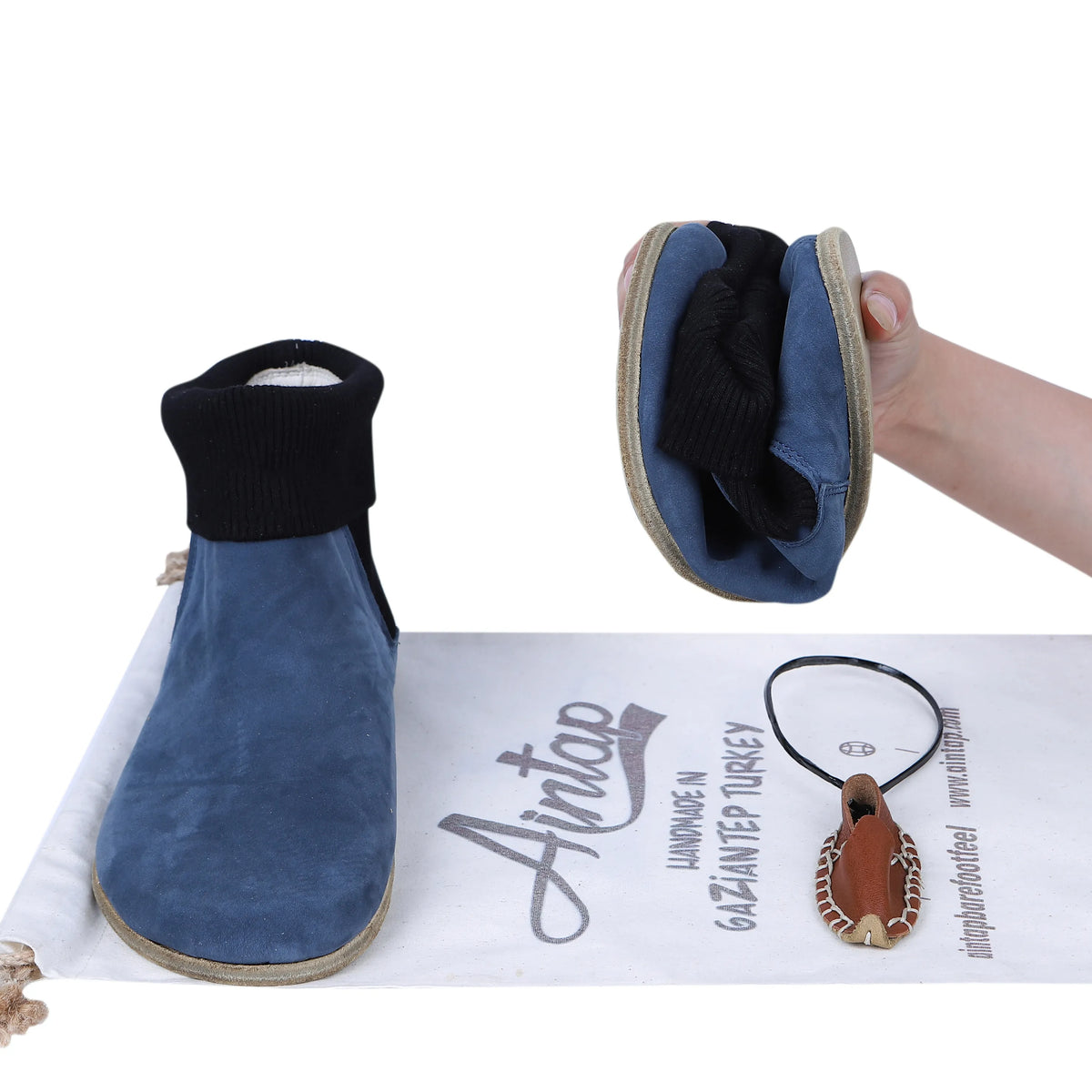Nubuck Barefoot Socks Chelsea Shoes – Classic Sole — Leather Sole – Jeans