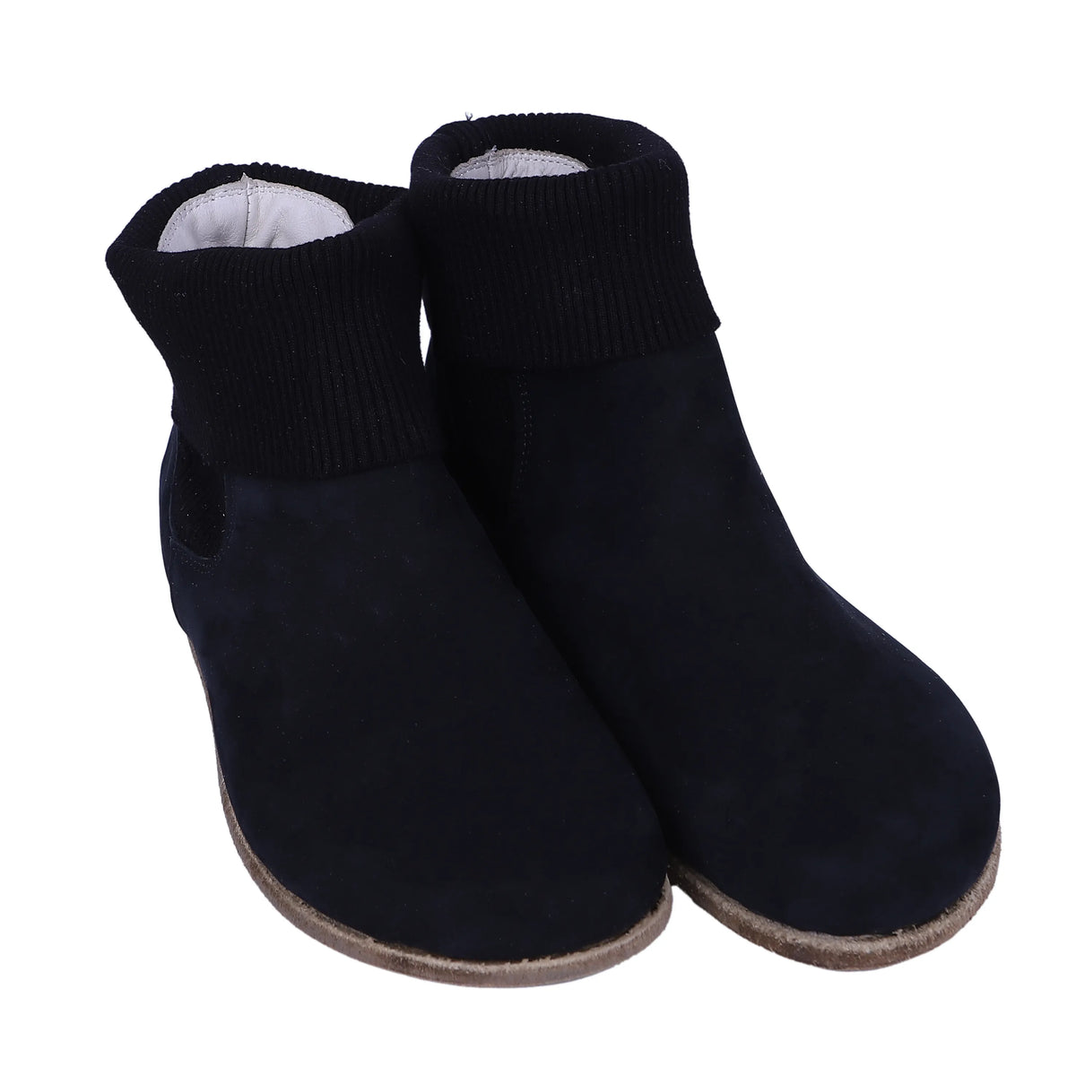 Nubuck Barefoot Socks Chelsea Shoes – Classic Sole — Leather Sole – Black