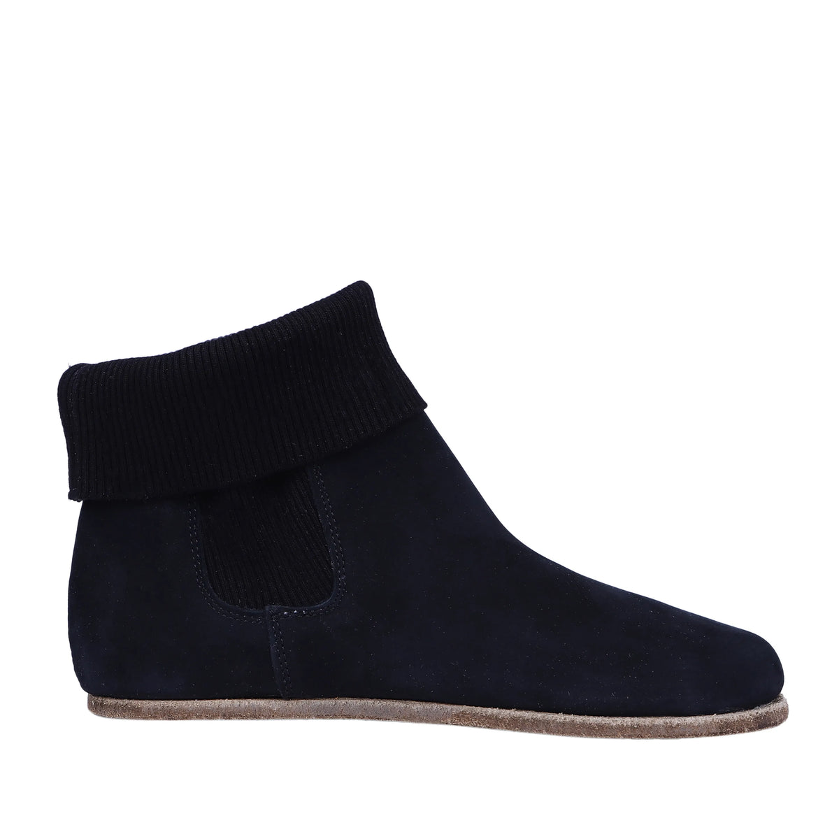 Nubuck Barefoot Socks Chelsea Shoes – Classic Sole — Leather Sole – Black