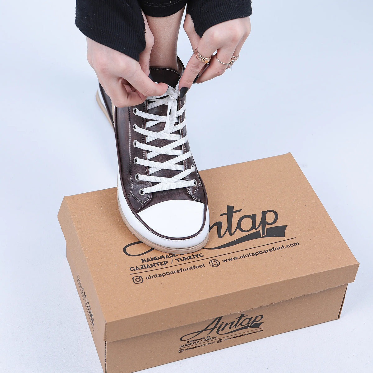 Crazy Barefoot Long Boots Converse Shoes – Eva Outsole – Dark Brown